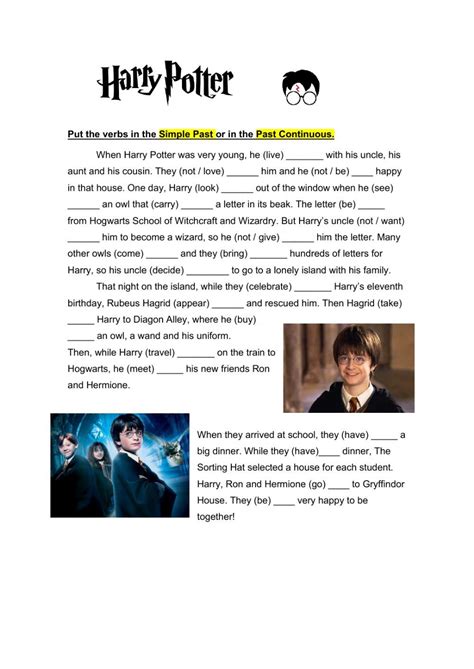 Harry Potter Online Exercise In Learn English English Lessons