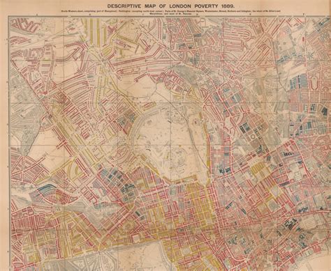 Charles Booth, Charles Booth's Poverty Map of London (NW), 1889 | The Map House