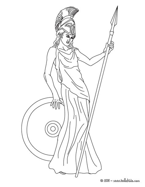 Athena The Greek Goddess Of Wisdom Coloring Pages