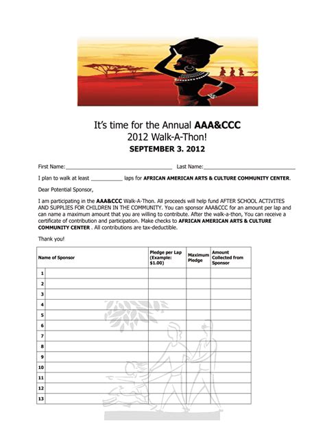 Walk A Thon Sponsor Sheet Template 2012 2025 Form Fill Out And Sign