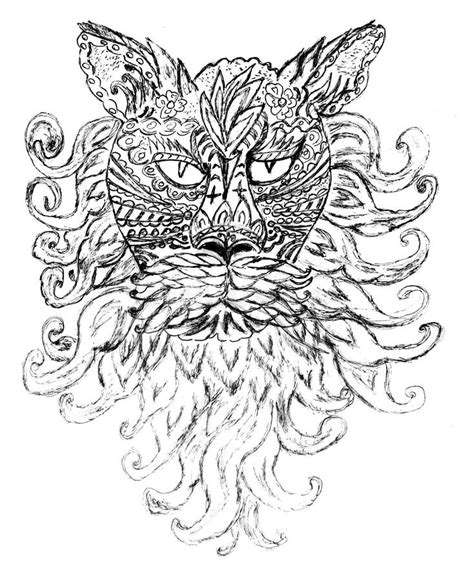 Ornament Cat Portrait Sketch Stock Illustration Illustration Of Head