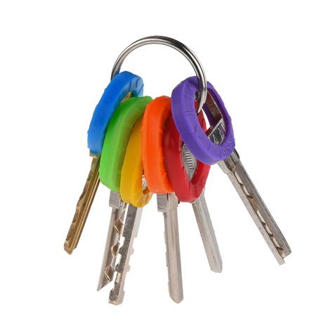 Elastic Hollow Silicone Key Cap Covers Key Rings Colorful Color