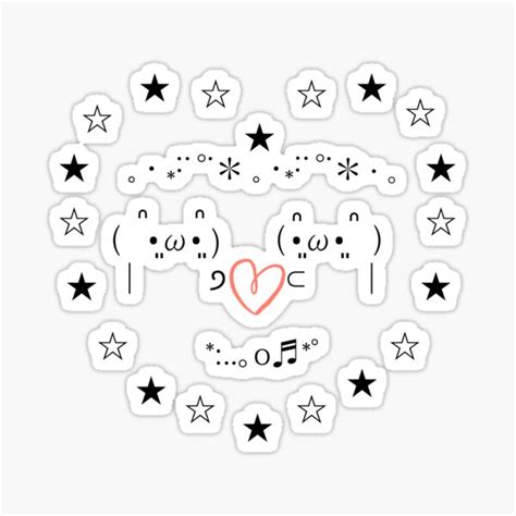 Kawaii Bearascii Art Sticker By Japangrish Redbubble