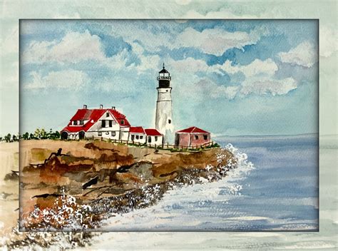 Portland head lighthouse | Painting courses, Lighthouse painting, Painting