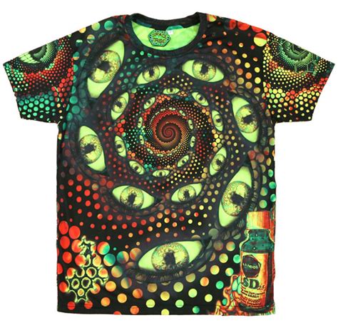 Psychedelic T Shirt Lsd Party Uv Active Trippy T Etsy