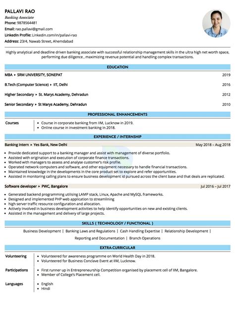 Sample Resume Of Banking Associate With Template And Writing Guide