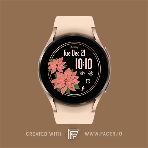 Linlay Designs™ Pink Poinsettia Christmas Watch Face For Apple