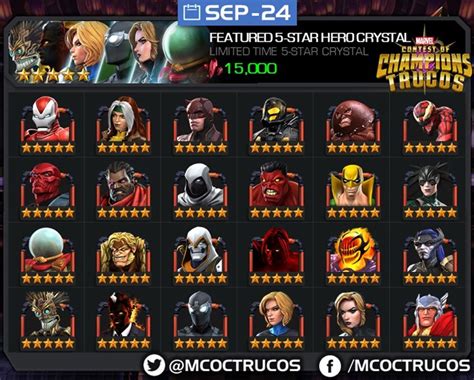 Marveltrucos On Twitter 💎new 5 Star Featured Hero Crystal Sep 24 📸 Anyone Marvel