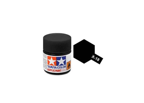 Tamiya Mini Acrylic X 18 Semi Gloss Black 10ml Everything Airbrush