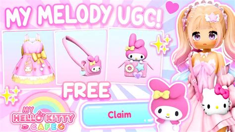 New Free My Melody Ugc Is Coming 🎀roblox My Hello Kitty Cafe Free Avatar Accessories Youtube