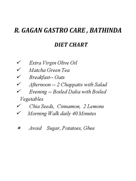 Diet Chart | PDF