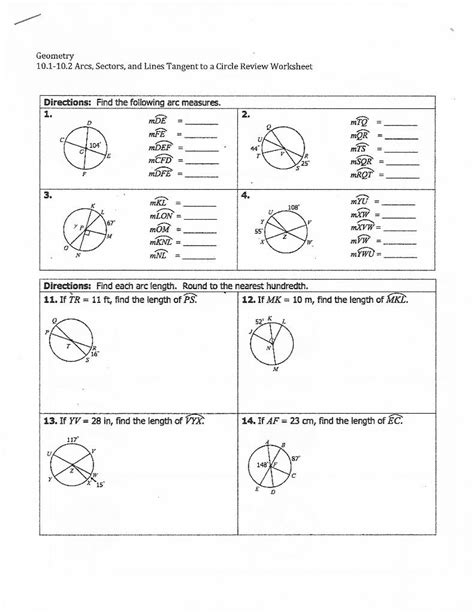 Solved Geometry 10 1 10 2 Arcs Sectors And Lines Tangent Chegg