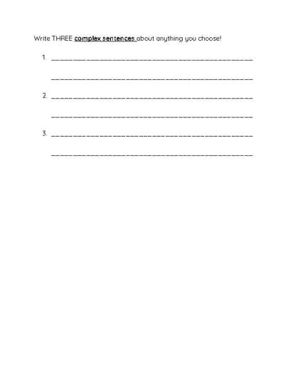 writing complex sentences   hymers store tpt