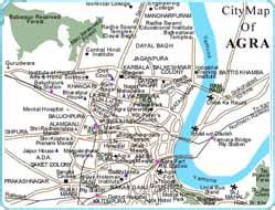 Agra Map - Agra Road Map - Map of Agra - Agra Tourist Map - Tourist Map ...