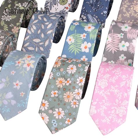 Floral Ties For Men Skinny Mens Necktie Gravatas Slim Corbatas Vestidos Wedding Cotton Groom