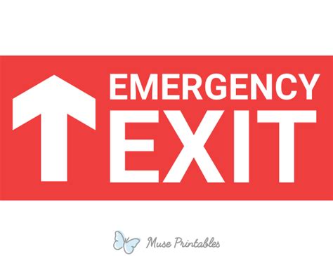 Printable Emergency Exit Up Arrow Sign