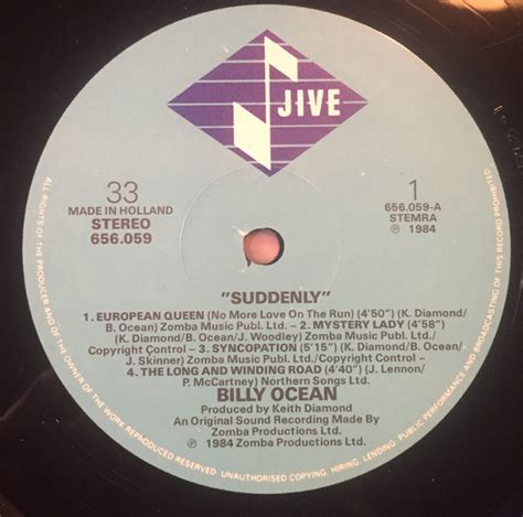 Billy Ocean – Suddenly (Vinyl) - Discogs