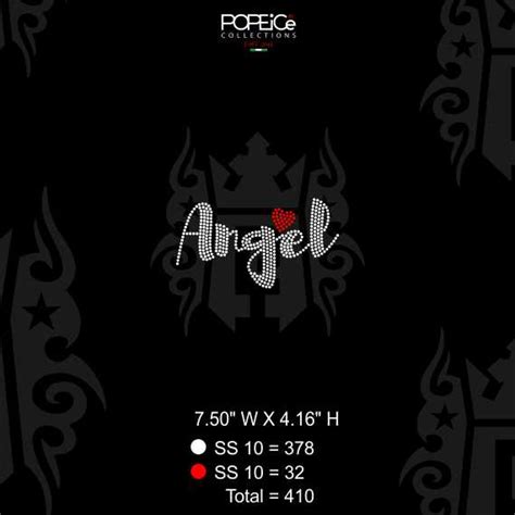 Angel Heart Rhinestone Template Popeice Collections