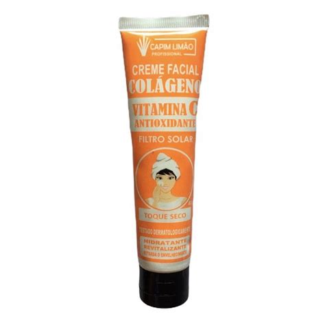 Creme Facial Col Geno Vitamina C Antioxidante Capim Lim O Shopee Brasil