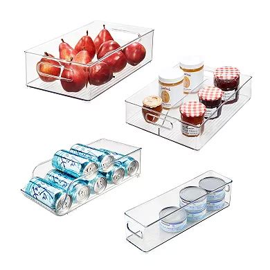 iDesign Clear Plastic Fridge Bins 4-piece Set