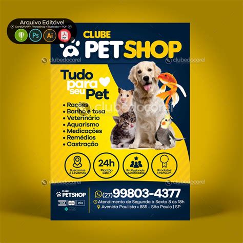 Pet Shop Veterinario Panfleto Flyer Folder 01 Clube Do Corel