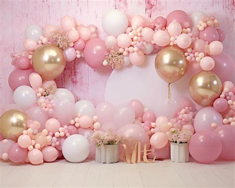 Premium Photo Whimsical Balloon Fantasy Vibrant Backdrop With A Pin