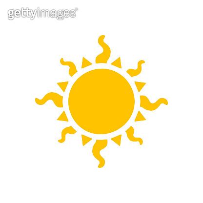 Vector Cartoon Yellow Sun Shining Light Rays To Heat The Summer