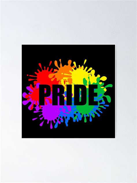 Gay Pride Splash Colorful Rainbow Flag With Paint Splatter Poster