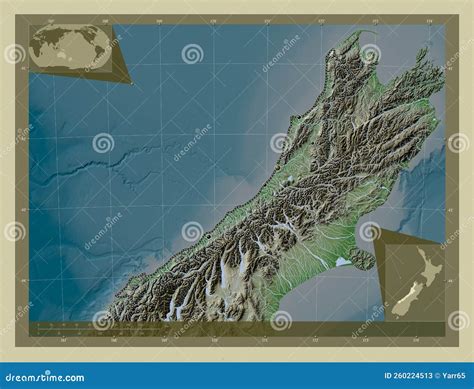 West Coast, New Zealand. Wiki. Major Cities Stock Illustration - Illustration of stereographic ...