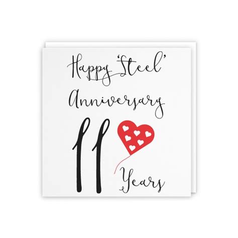 11th Wedding Anniversary Card Happy Steel Etsy