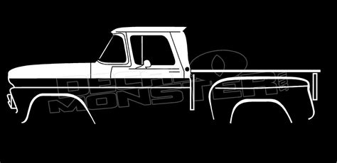 Chevrolet C10 Stepside 1960 1963 Classic Truck Silhouette Decal Sticker