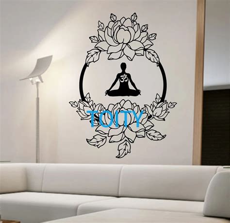 Lotus Wall Decal Meditation Sticker Art Decor Bedroom Design Mural