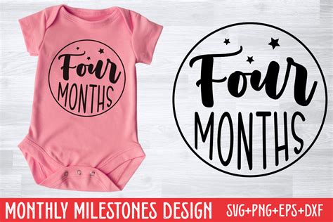 Baby Monthly Milestone Svg Four Months Graphic By Craftart Creative