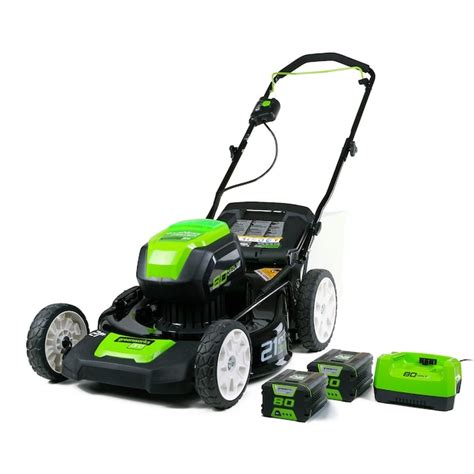 Greenworks Pro 80 Volt Max Brushless 21 In Push Cordless Electric Lawn Mower 2 Ah Battery