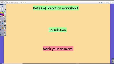 Gcse Chemistry Rates Of Reactions Foundation Youtube