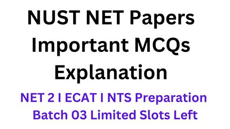 Nust Net Test Past Paper Mcq S Explanation I Nust Net Preparation I