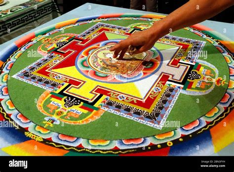 Tibetan Buddhist Sand Mandala Bodhisattva Vajrasattva A Tibetan Monk