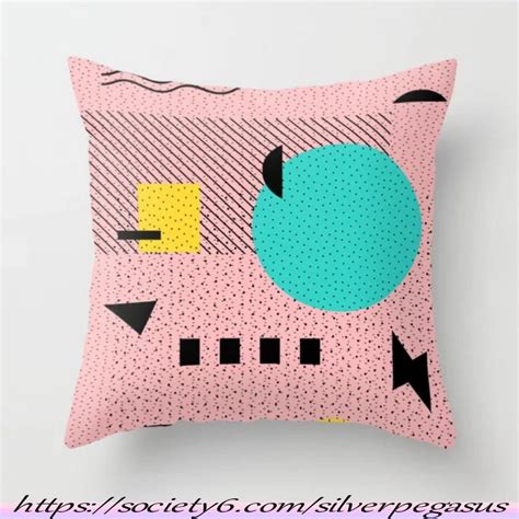 Silverpegasus Hello Memphis Peach Berry Throw Pillow By