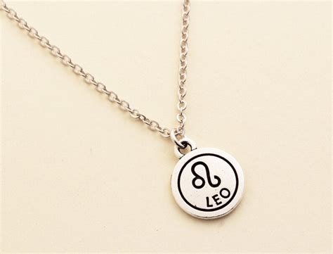 Silver Leo Necklace Personalized Zodiac Necklace Leo Etsy Uk