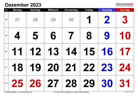 Kalender Dezember 2023 Bank2home