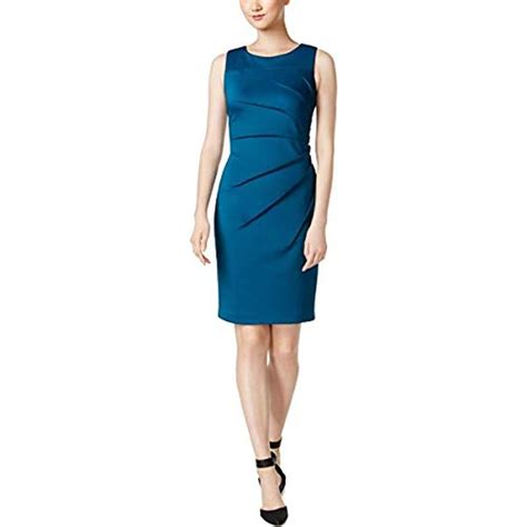 Lyst Calvin Klein Sleeveless Scuba Starburst Sheath Dress In Blue