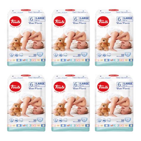 Дитячі одноразові підгузки-трусики Trudi Baby Care розмір 6 (15+ кг ...