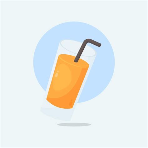 Premium Vector Orange Juice Icon Cartoon Style Illustration