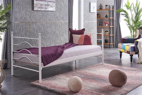 UNİMET MYRA DAYBED TEK KİŞİLİK FERFORJE METAL KARYOLA BEYAZ 90X200