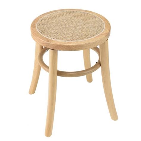 Macabane Albane Tabouret En Bois D H V A Assise En Rotin Naturel