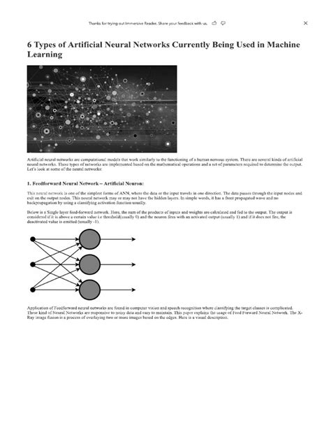 6 Types of Artificial Neural Networks Currently Being Used in Machine ...