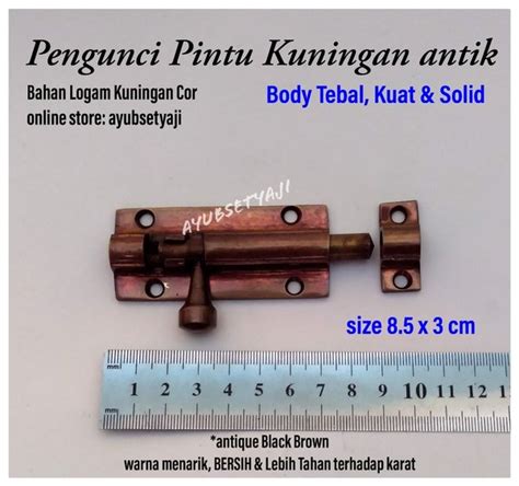 Jual Grendel Pintu Panjang Cm Kuningan Tebal Kuat Solid Pengunci