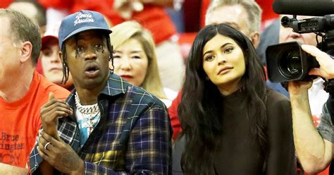 Kylie Jenner Travis Scott Sit Courtside At Houston Rockets Game Pics