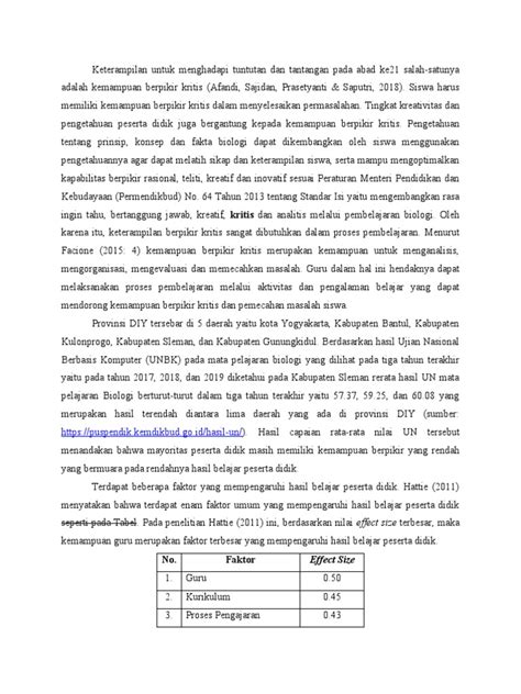 Terdapat Beberapa Faktor Yang Mempengaruhi Hasil Belajar Peserta Didik Pdf