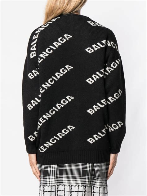 Shop Balenciaga Intarsia Logo Jumper With Express Delivery Farfetch